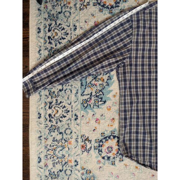 Eddie Bauer Heavy Cotton Blue and White Plaid Button Down Shirt - XL Tall - Picture 8 of 9